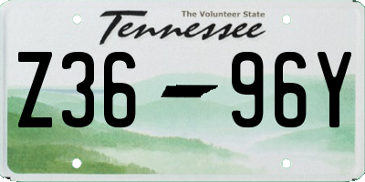 TN license plate Z3696Y