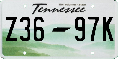 TN license plate Z3697K
