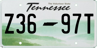 TN license plate Z3697T