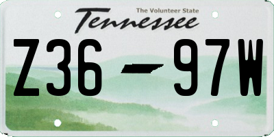 TN license plate Z3697W