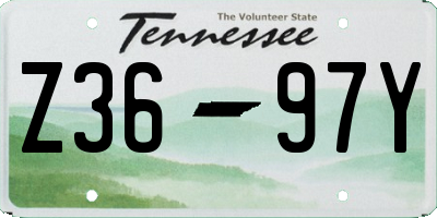 TN license plate Z3697Y
