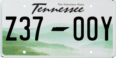 TN license plate Z3700Y