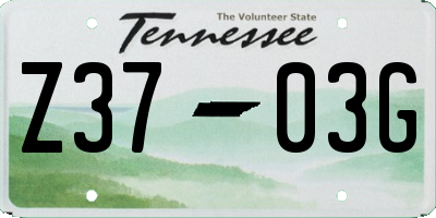 TN license plate Z3703G