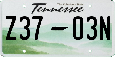 TN license plate Z3703N