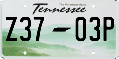 TN license plate Z3703P