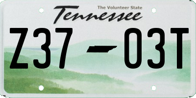 TN license plate Z3703T