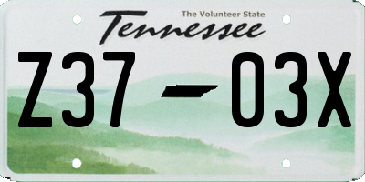 TN license plate Z3703X