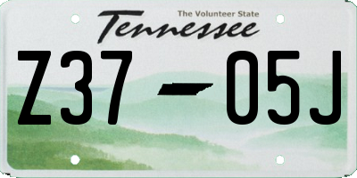 TN license plate Z3705J