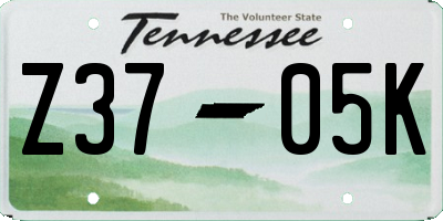 TN license plate Z3705K