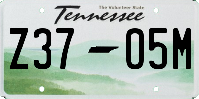 TN license plate Z3705M