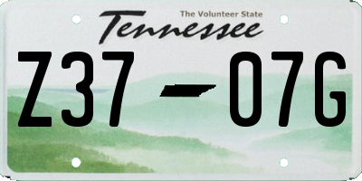 TN license plate Z3707G