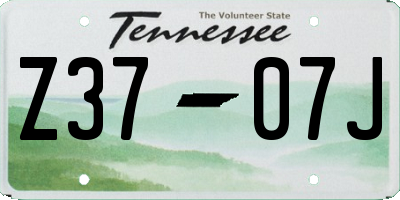 TN license plate Z3707J