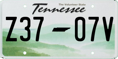 TN license plate Z3707V