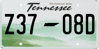 TN license plate Z3708D