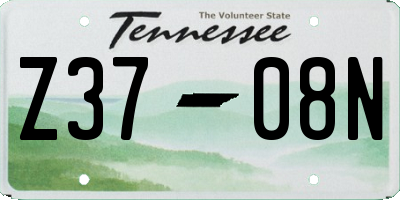TN license plate Z3708N