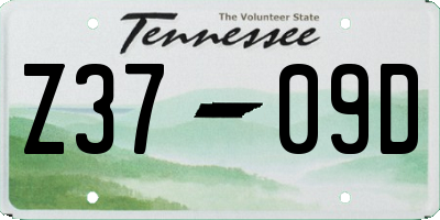 TN license plate Z3709D