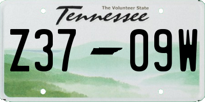 TN license plate Z3709W