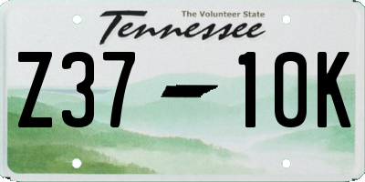 TN license plate Z3710K