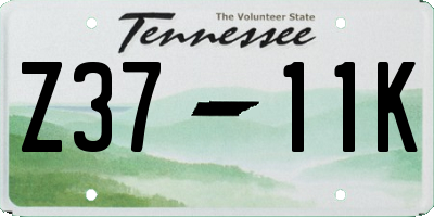 TN license plate Z3711K
