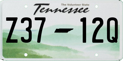 TN license plate Z3712Q