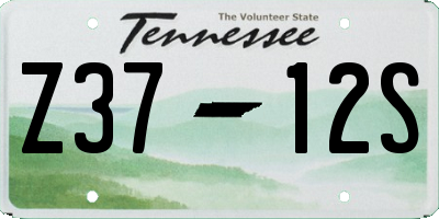 TN license plate Z3712S
