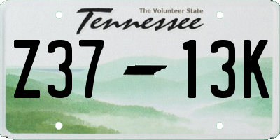 TN license plate Z3713K