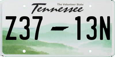 TN license plate Z3713N