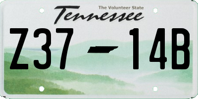 TN license plate Z3714B