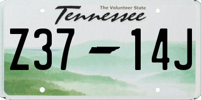 TN license plate Z3714J