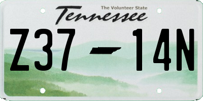 TN license plate Z3714N