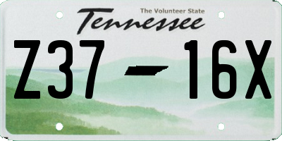 TN license plate Z3716X