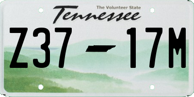 TN license plate Z3717M