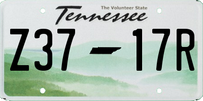 TN license plate Z3717R