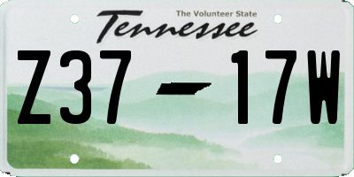 TN license plate Z3717W