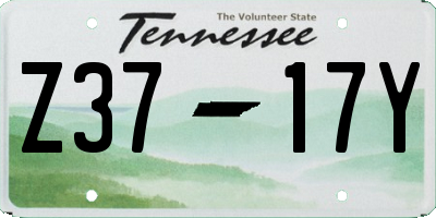 TN license plate Z3717Y