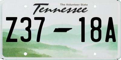 TN license plate Z3718A