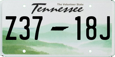 TN license plate Z3718J