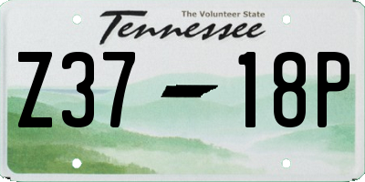 TN license plate Z3718P