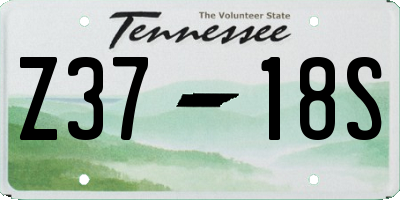 TN license plate Z3718S