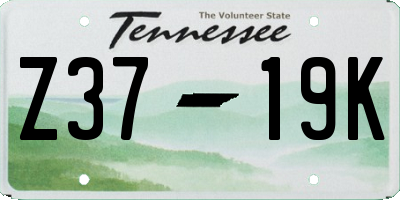 TN license plate Z3719K
