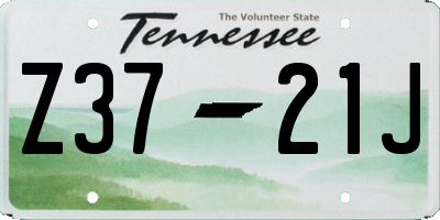 TN license plate Z3721J