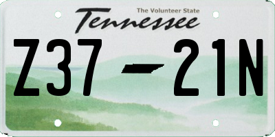 TN license plate Z3721N