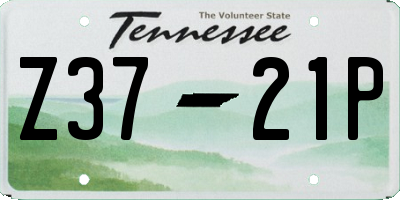 TN license plate Z3721P