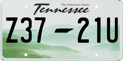 TN license plate Z3721U