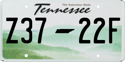 TN license plate Z3722F