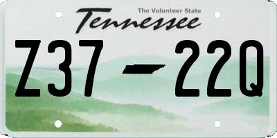 TN license plate Z3722Q