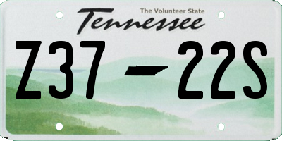 TN license plate Z3722S