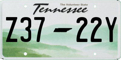 TN license plate Z3722Y