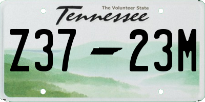 TN license plate Z3723M
