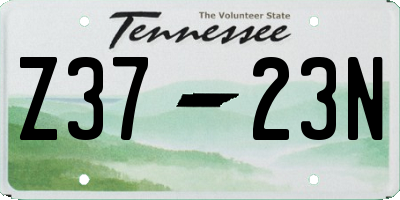 TN license plate Z3723N